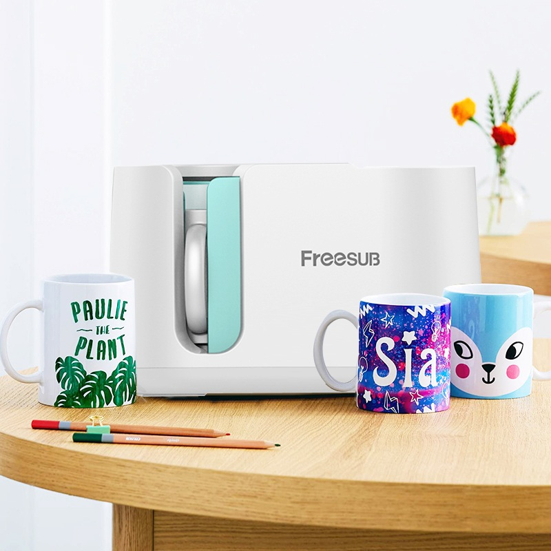 Freesub pneumatic mug printing machine 